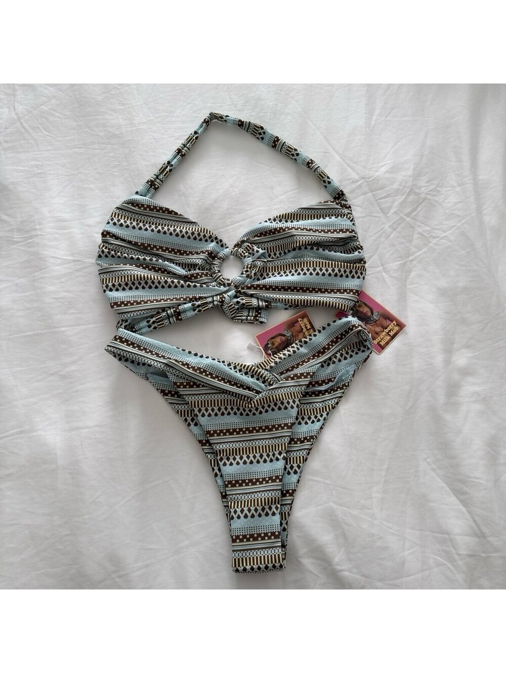Strawberry Milk Mob Boomerang Bikini Large Medium